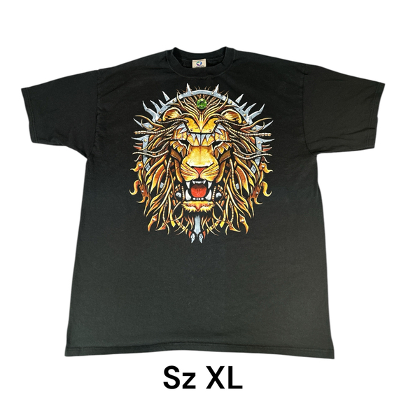 Vtg Liquid Blue Lion Mandala Bronze Tag T-shirt Sz 2XL - Picture 1 of 4